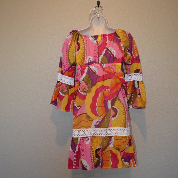 Sz XS Trina Turk Pink Retro Floral Beach Coverup - Picture 11 of 15